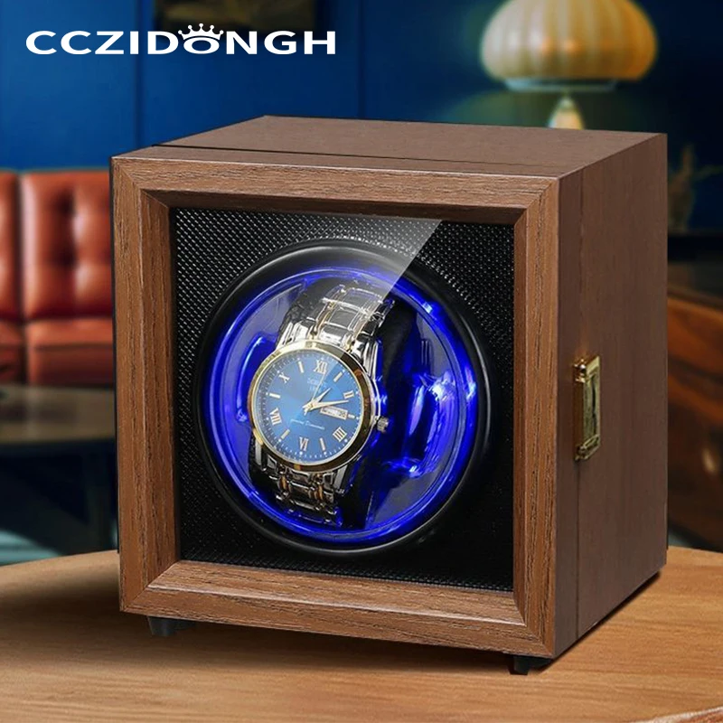 CCZIDONGH New Watch Winder Automatic Watches Single Slots Storage Box Mechanical Watches Dustproof Antimagnetic Adjustment Motor