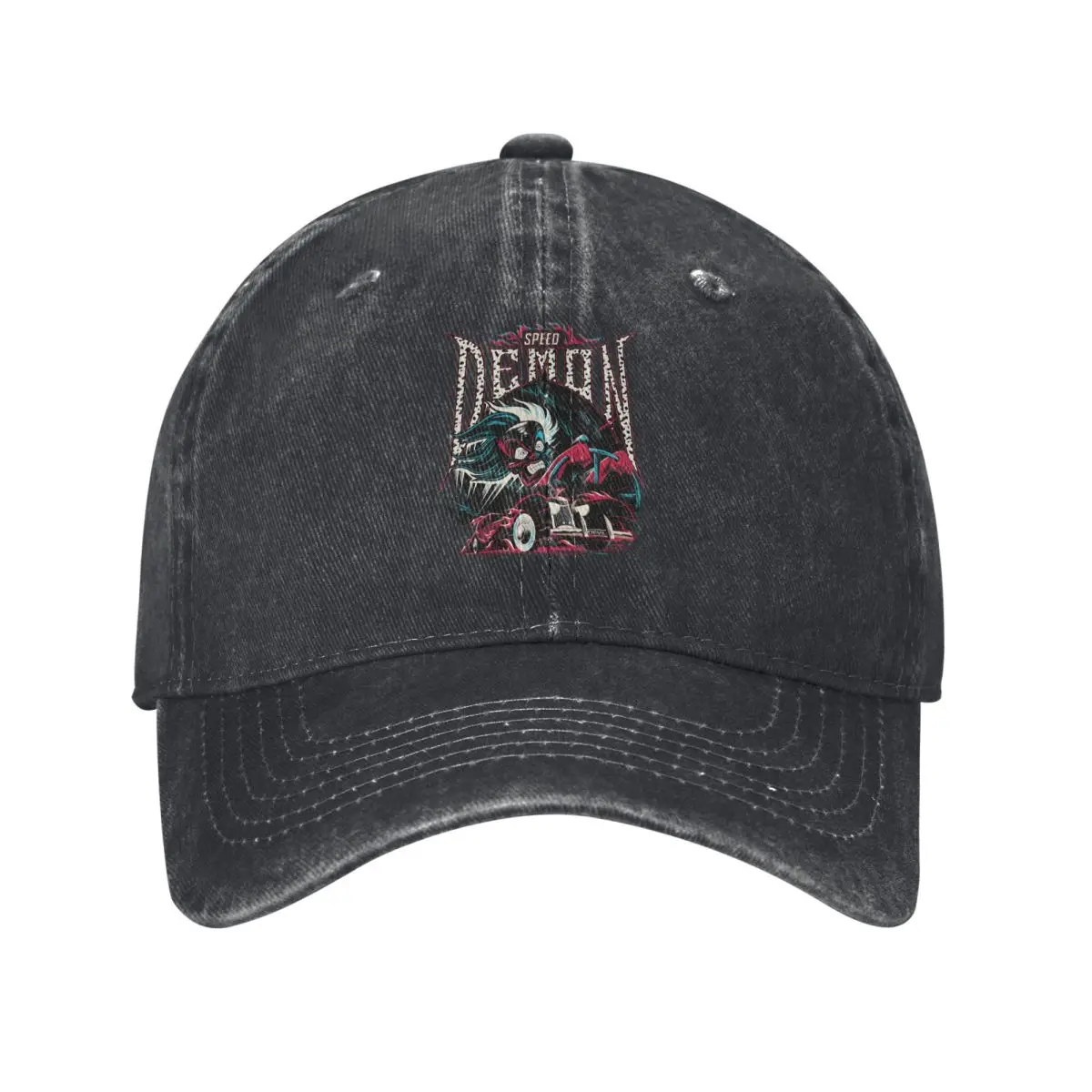 

SOUL DEMON, Demon Motorcycle Rider, 3D Printed demin Trucker Hat Breathable Design Women Hat Cap Man Summer