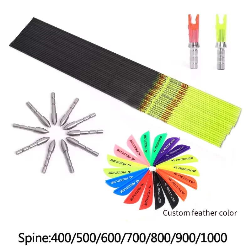 12 قطعة من الكربون النقي للعمود الفقري 4.2 مللي متر معرف لرماية القوس المركب أو القوس المنحني-آرتشر العمود الفقري 400 500 600 700 800 900 1000 #4