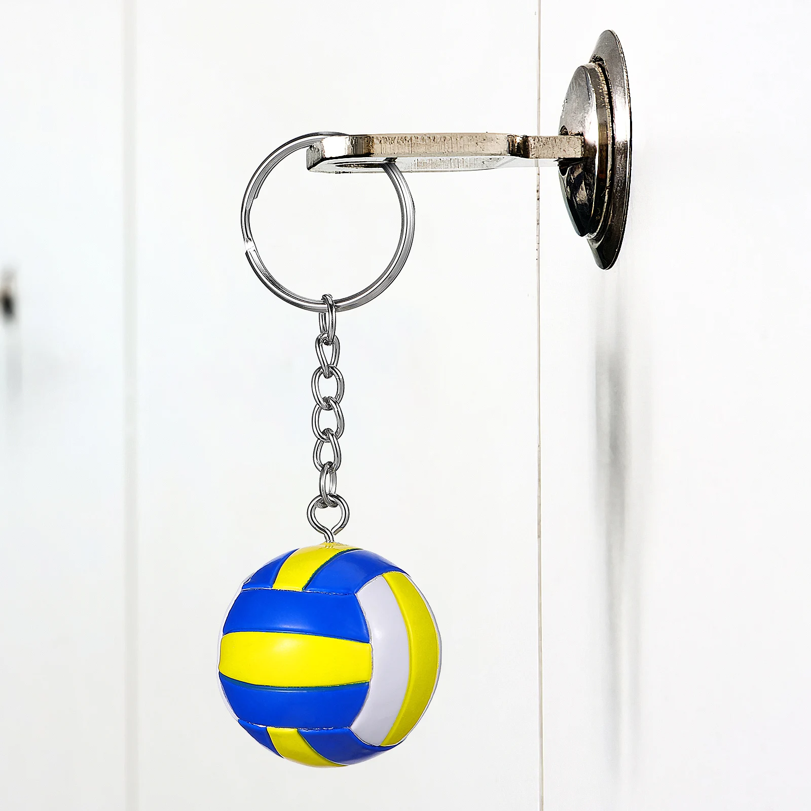 

3 Pcs Keychains Yellow Volleyball Key Pendants White Blue Durable PU Team Volleyball Key Chains Sports Souvenir Bag Gifts