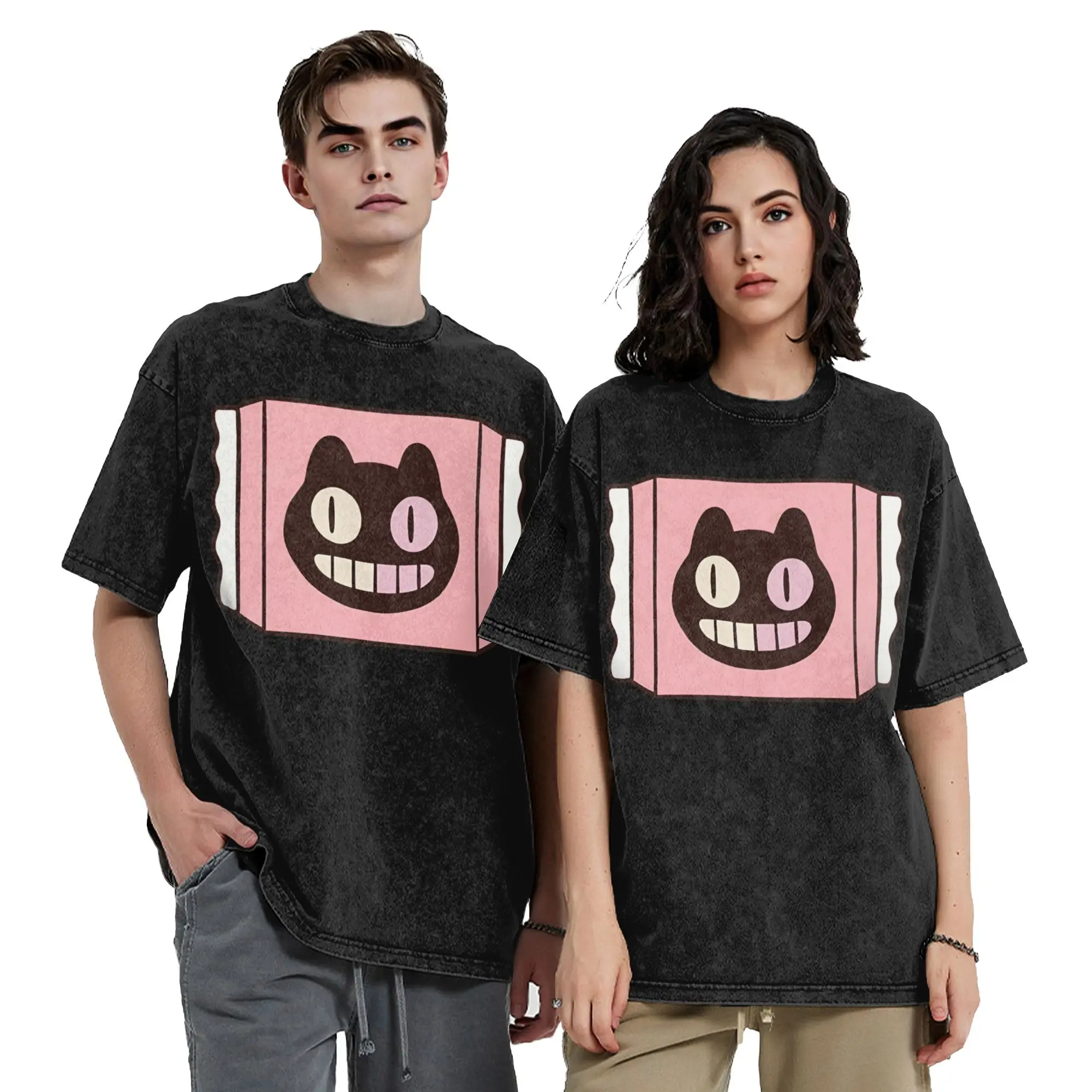 Cookie Cat from Stevens Universes T Shirt Hip Hop Washed 100% Cotton Harajuku T-Shirt Vintage for Men Tops Streetwear Tee Shirt