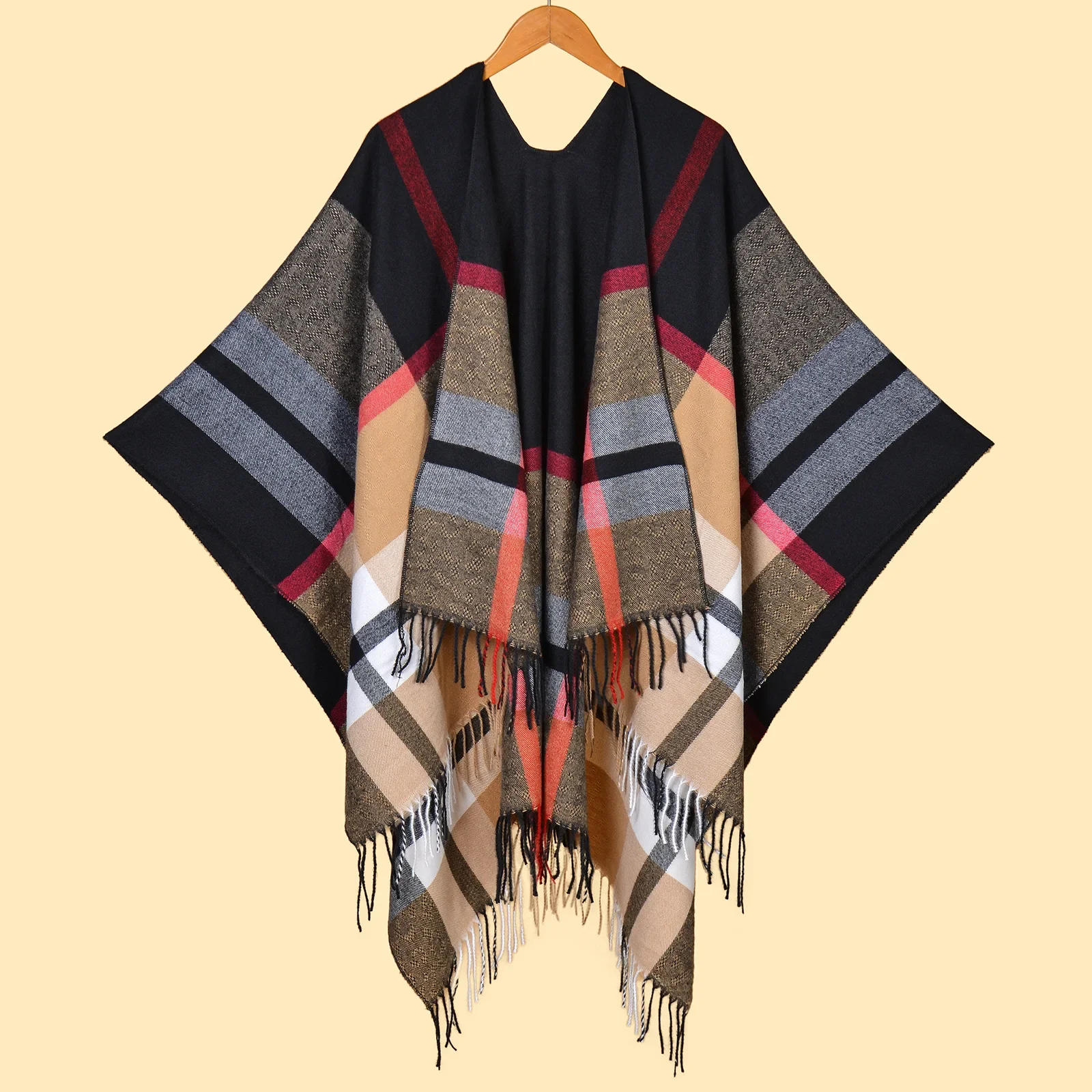 Luxury Women's Thick Blanket Stole - Imitation Cashmere Scarf, Winter Shawl & Poncho Wrap