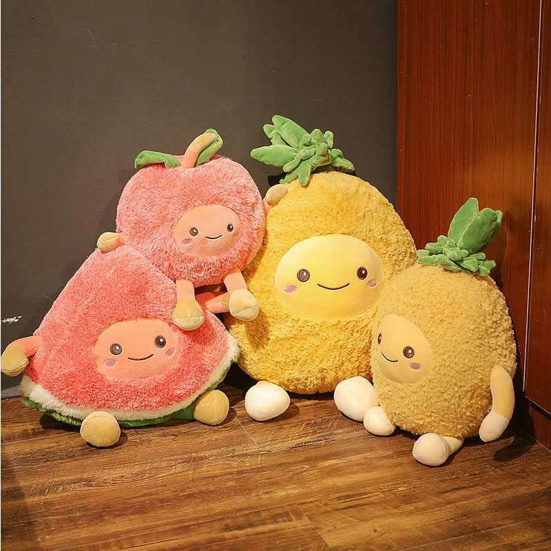 

Cute Fruits Fuzzy Watermelon Cherry Pineapple Soft Plush Doll Toy Sofa Decor Stuffed Dolls Pillow Cushion for Children Baby Gift