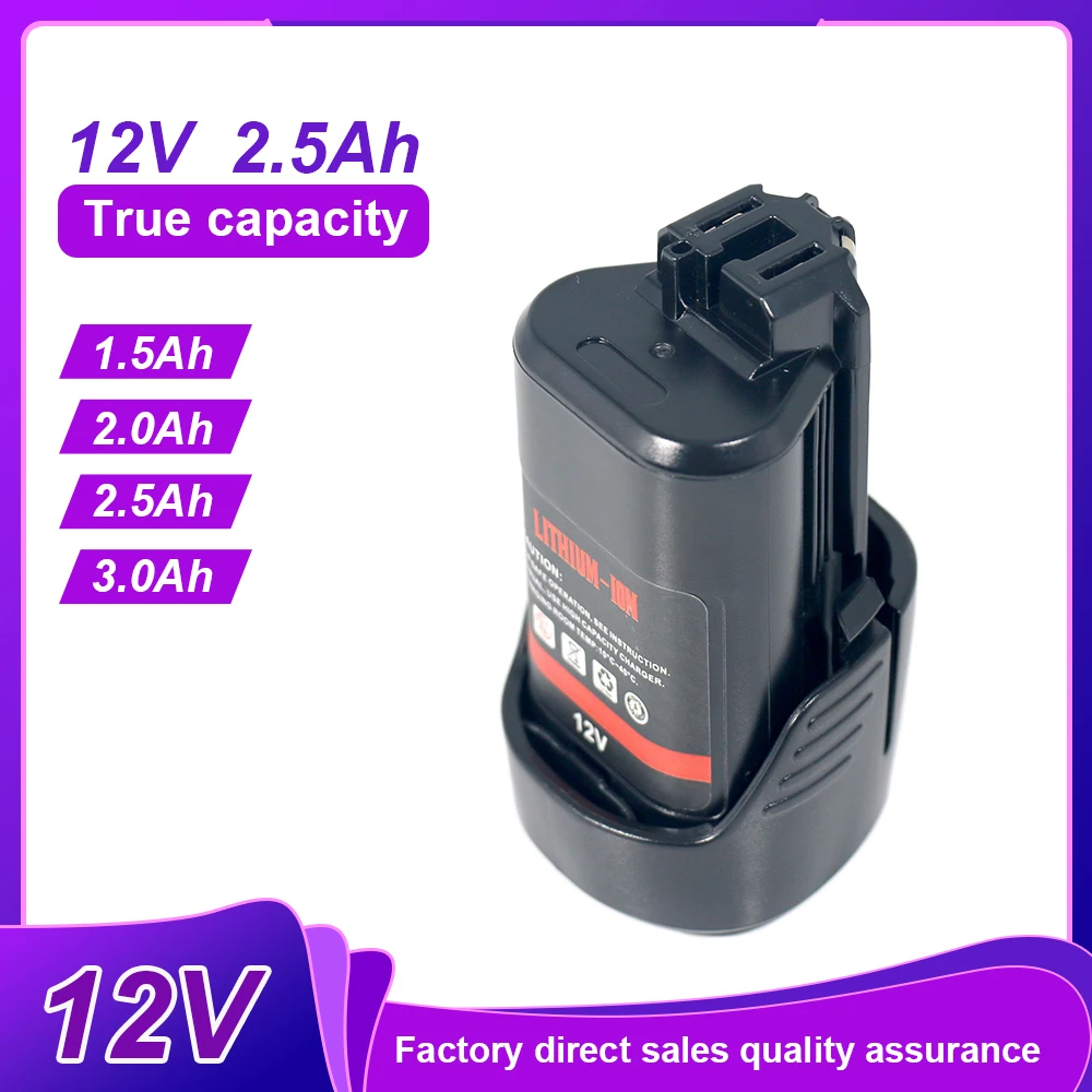 2500MAh 12V Max Lithium-Ion Battery Replacement for Bosch BAT414 BAT420 GBA12V30, Compatible with Bosch 12V Cordless Power Tools