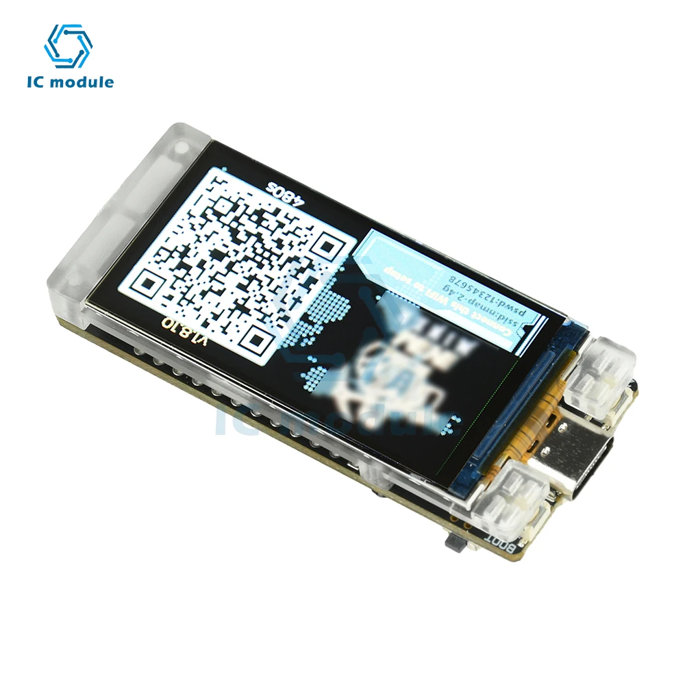 ESP32-R8 Development Board with 1.9 Inch TFT Screen - T190 Module for Hash Rate Calculation (388KH/s) WiFi BT & Type-C