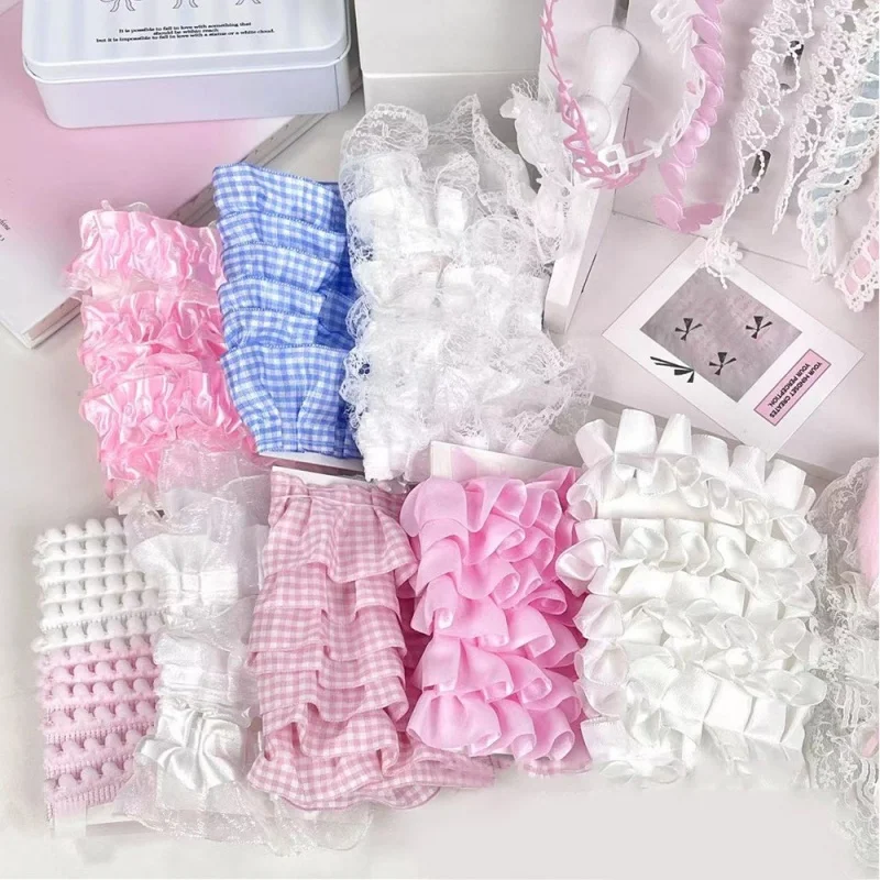 شرائط الدانتيل الوردي DIY ديكور المنزل الدانتيل المواد اليدوية غطاء البطاقة Dceor لطيف الحلو منقوشة شرائط الدانتيل DIY بها بنفسك الخياطة الملحقات