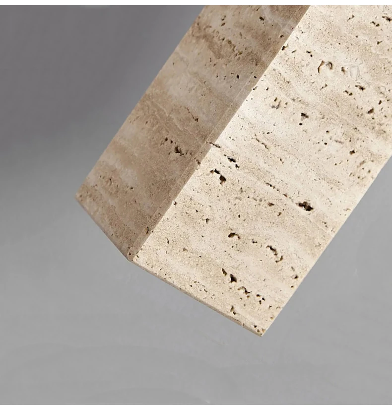 Yellow Stone Pendant Light Dining Table Japan Wabi-Sabi Travertine Droplight Nordic Bedside Restaurant Aisle Hanging Lamp
