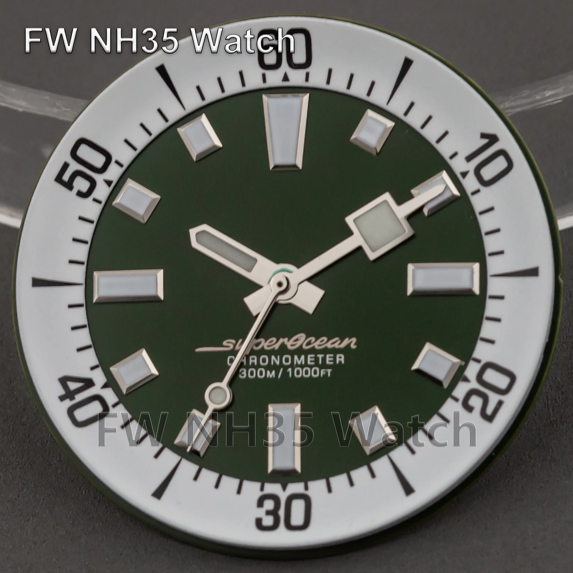 33.5mm Dial Hands for Superocean 44mm Case NH35 Watch Dial Watch Face Needles Fit NH35/36 Movement DIY Watch Parts Replacements
