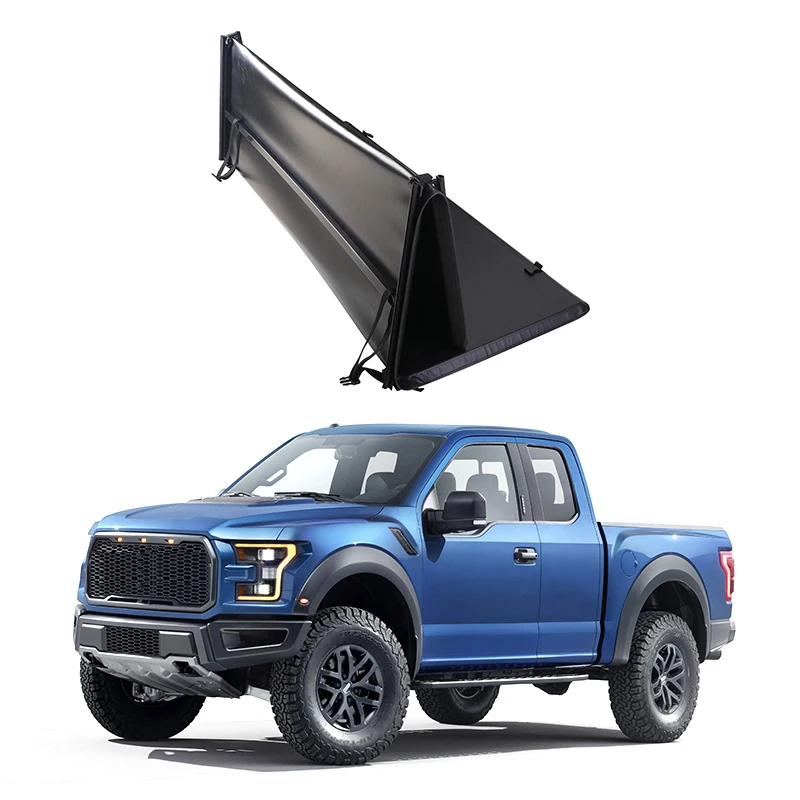 

New Best Selling Cheap Pickup Truck Trunk Bed Tonneau Cover Soft Tri-fold Car Bed Cover Parts for Fordcustom