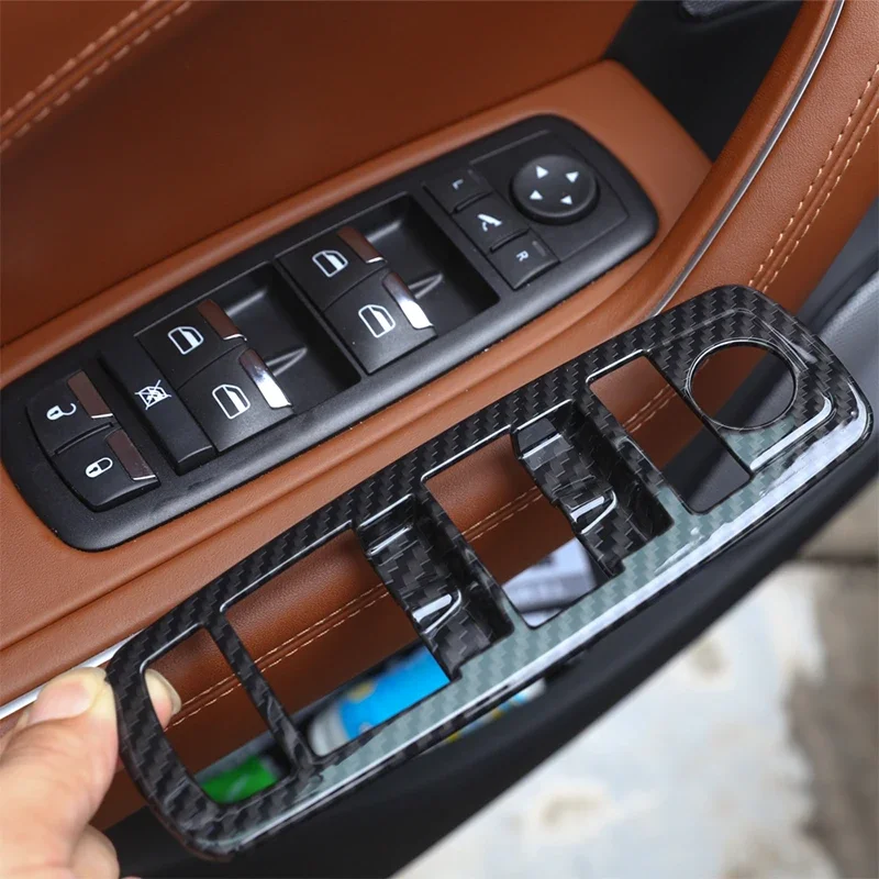 

For Maserati Levante 2016-2021 ABS Carbon Fiber Style Car Styling Glass Lift Frame Cover Sticker Car Interior Accessories