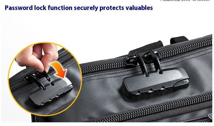 Large Capacitor Bag with Password 3WAY Handheld Double Shoulder Bapa Waterproof Business Nylon Notebook Bag