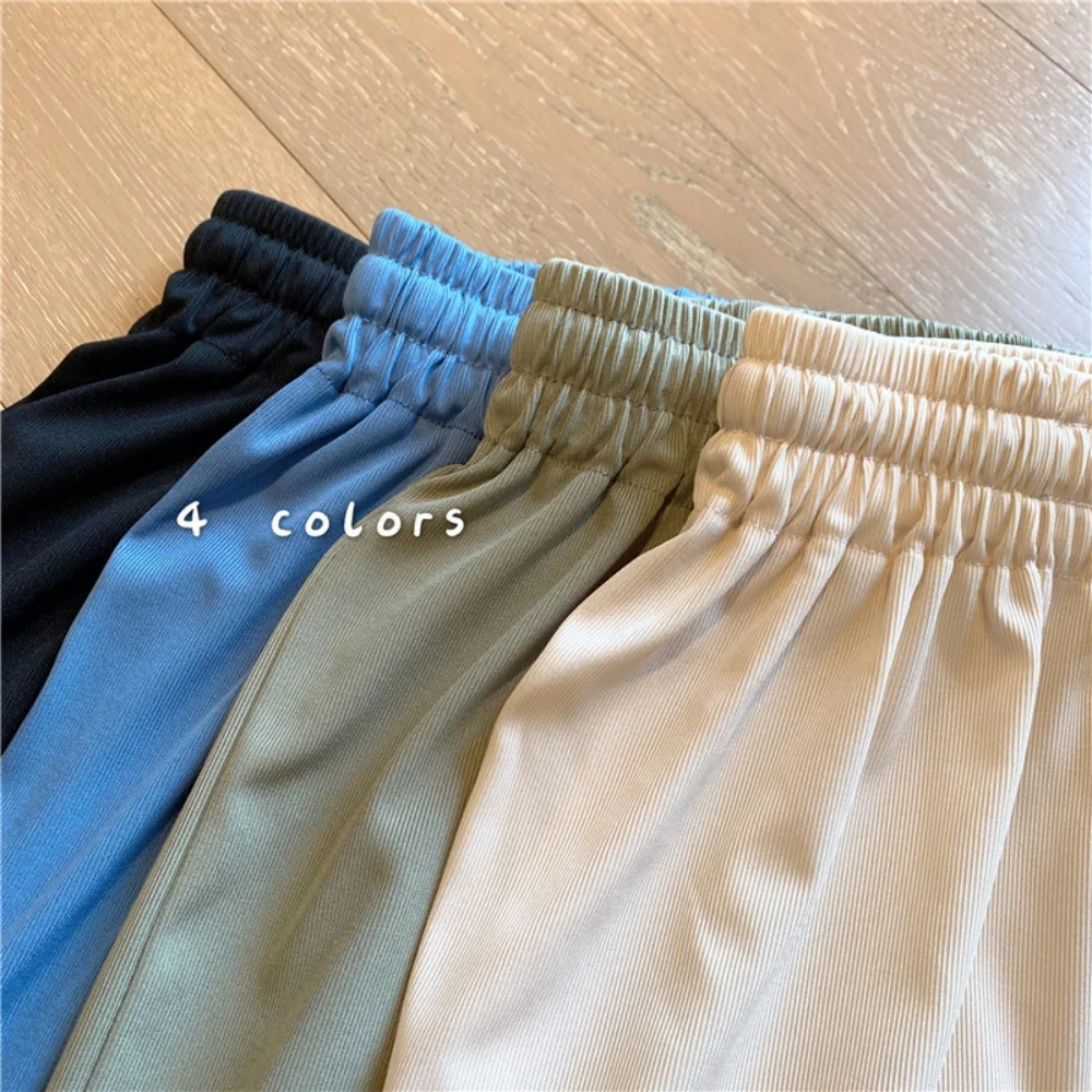 New Summer Ice Silk Loose Women\'s Shorts Large Size Sports Short Pants High Waist Wide Leg Knee Length Shorts Fashion Hot Pants