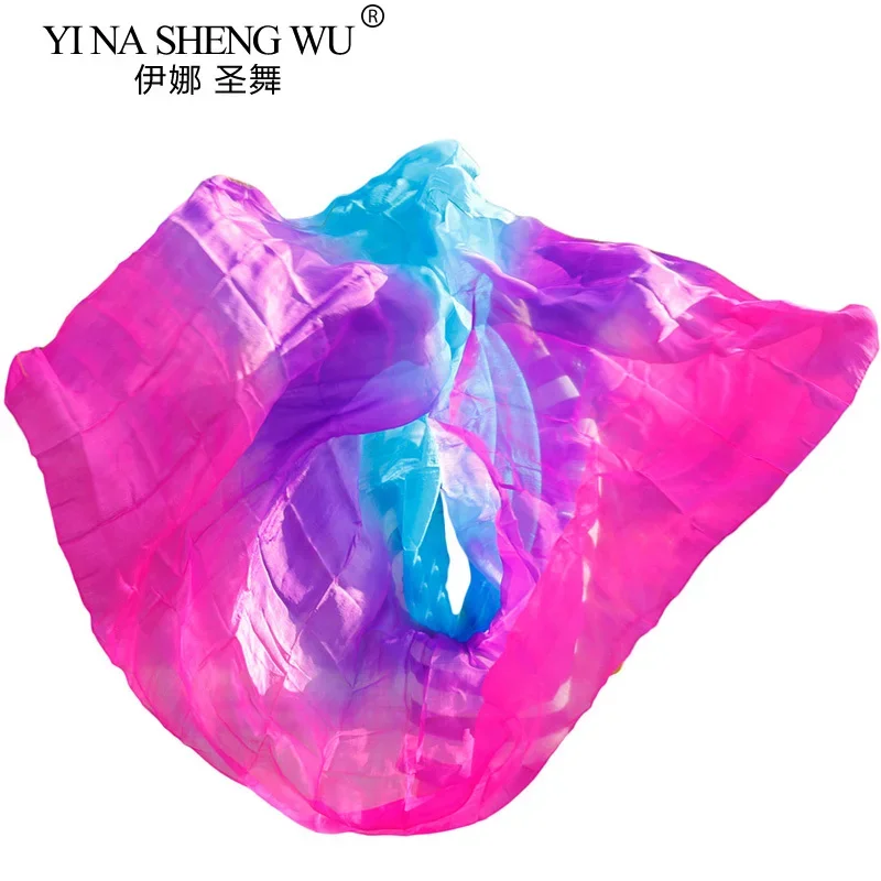 حجاب الرقص الشرقي 100% حجاب حريري مصنوع يدويًا حجاب ملون تدريجي شالات الرقص الشرقي أوشحة وجه مخصصة يدويا رمي وشاح حجاب #1