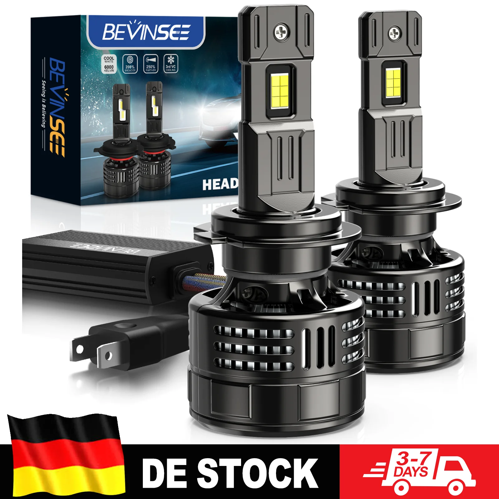 BEVINSEE H7 H4 H11 LED koplamplampen Krachtige 150W 28000LM Super heldere CANBUS 9005 HB3 H8 H9 LED auto mistlamp Turbo 6000K 12V