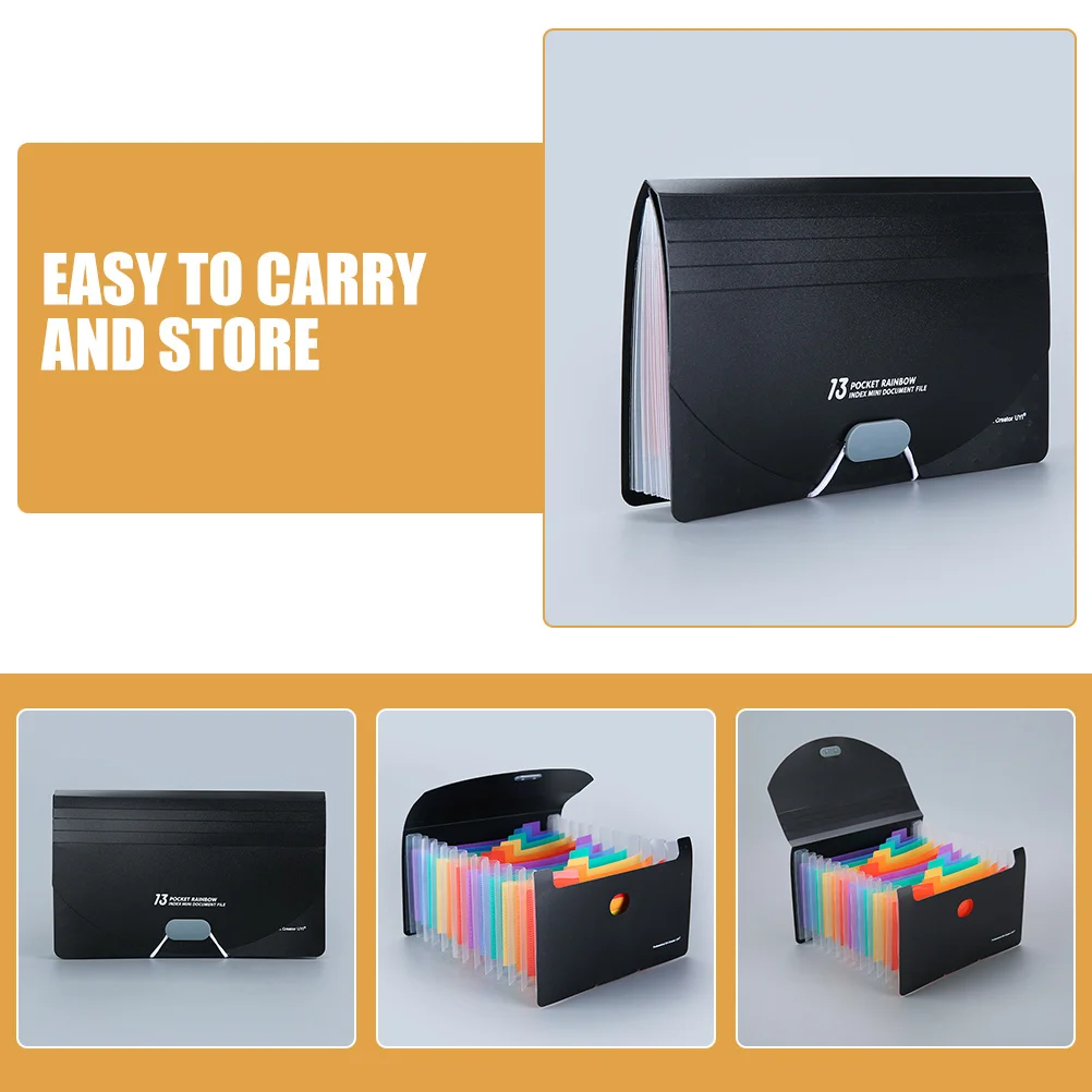 A6 Mini Accordion File Folder For Receipts Checks Bills Tickets Tax Forms Cash Coupon Storage Expanding File Box Portable