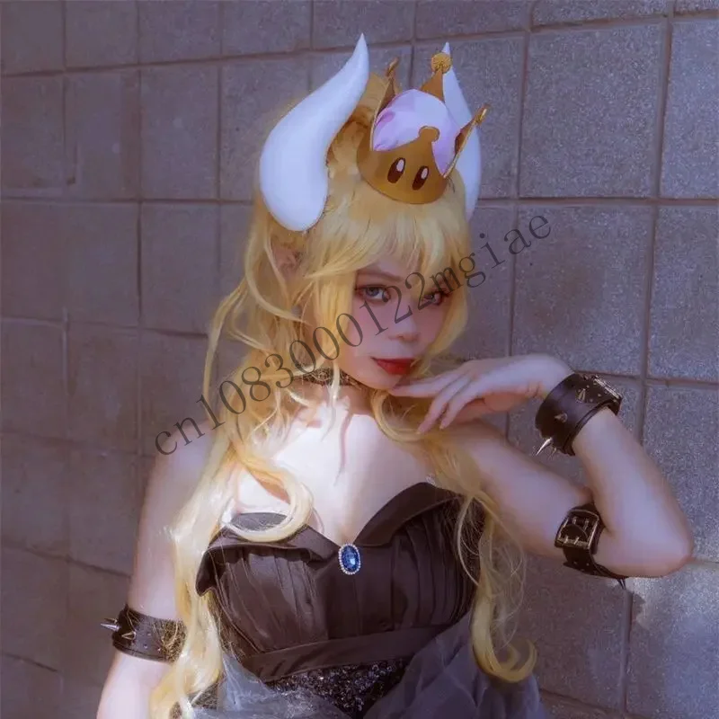 

New Bowsette Koopa Hime Princess Cosplay Horns Kuppa Womanize Crown Hairpiece Headwear Halloween Costume Props Hand CMM221