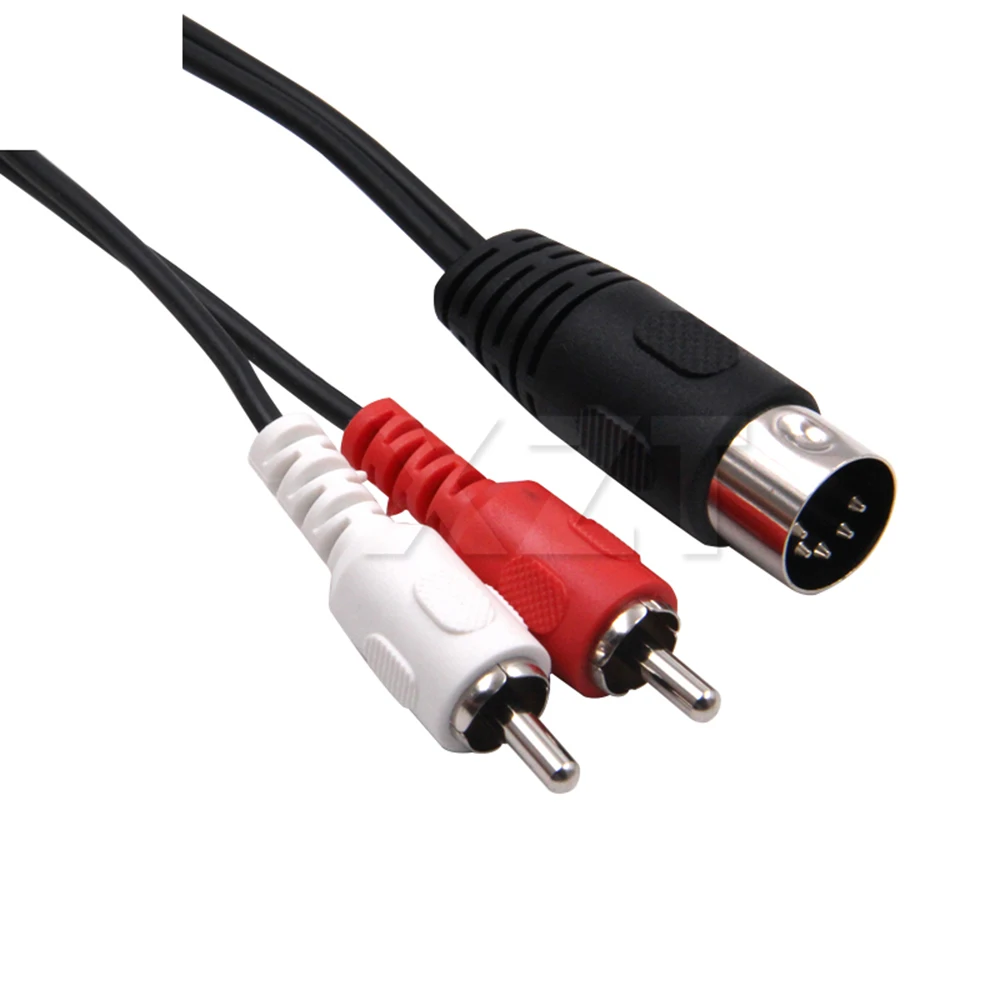0.5M 1.5M 5-Pin DIN Male MIDI Cable to 2 Dual RCA Male Plug Audio Cable For Home Audio System