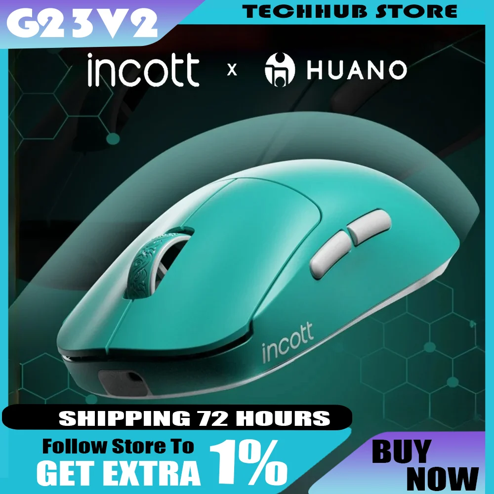 

Incott G23V2 Bluetooth мышь беспроводная легкая трехрежимная 8K киберспортивная игра профессиональная компьютерная офисная эргономичная PAW3395