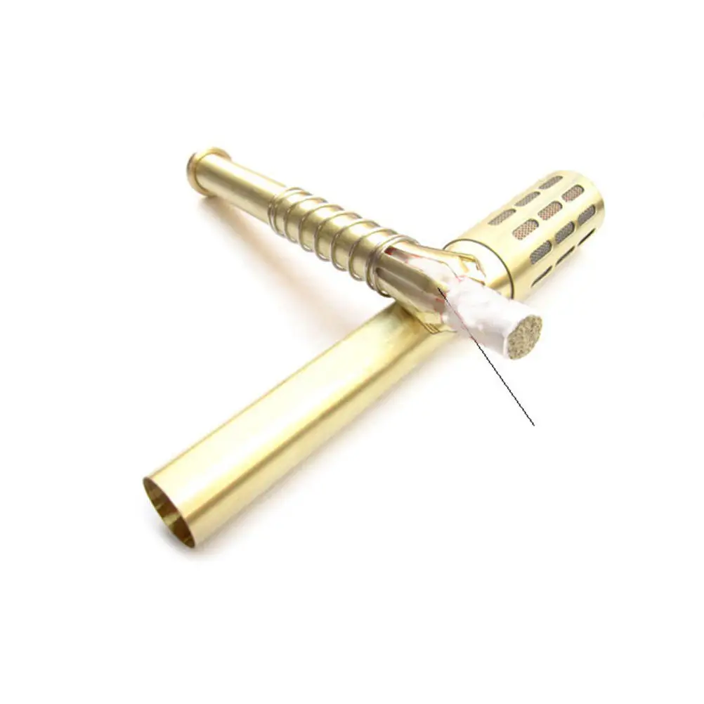 Brass Moxa Roller Stick Moxibustion Massage Burner Gold Easy to Use Portable for Body Hands Feet Warming and