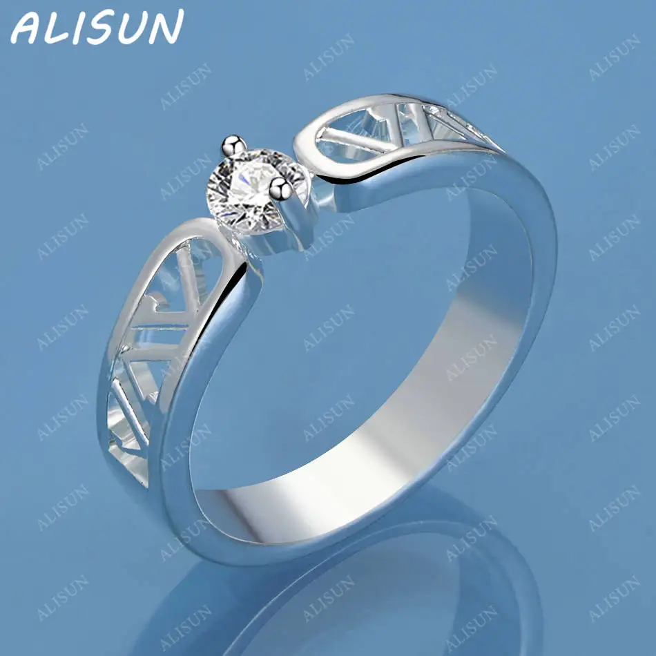 

ALISUN 925 Sterling Silver Zircons Ring For Women Fashion Jewelry Vintage Grace Charm Noble Party Birthday Gifts