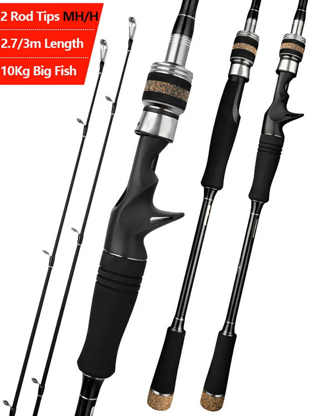 MH H 2 Rod Tips,Super Hard Carbon Fiber Lure Rod,2.7m 3m,Spinning / Casting,Distance Throwing,Carp Trout Predator Fishing Rod