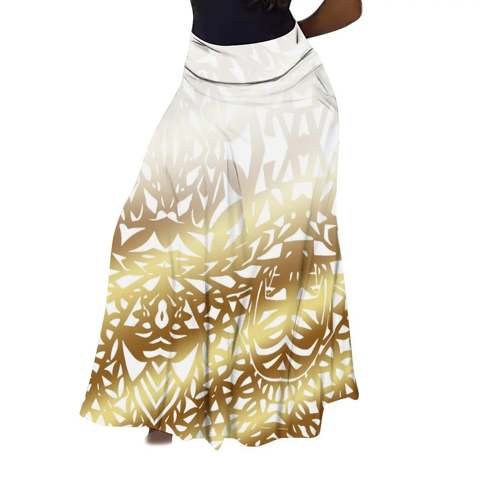 

Polynesian Lsland Custom Design Printed Ladies Temperament High-Waisted Skirt Ethnic Style And Comfortable Maxi Dress