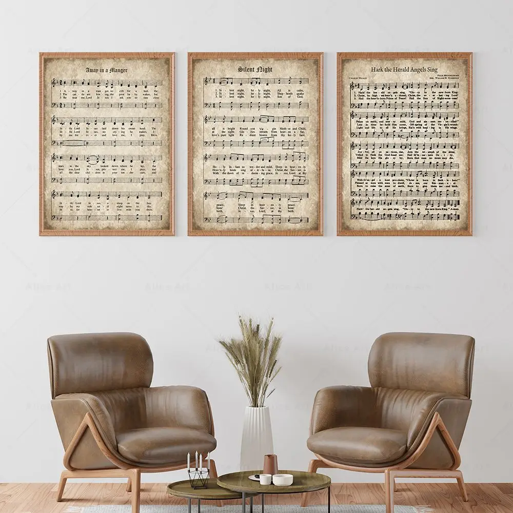 مذهلة نعمة طباعة خمر ورقة الموسيقى المشارك العتيقة ترنيمة ملهمة حائط لوح رسم صورة أغنية المسيحية ديكور المنزل