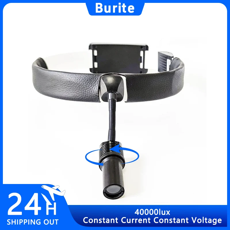 

Burite 3W LED ENT head mounted light, adjustable spotlight laboratory 4-hour battery life built-in power supply highlight