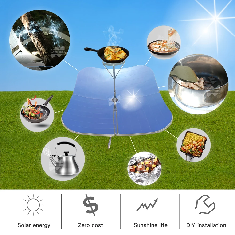 2000W 4PCS Parabolic Solar Stove Solar Stove Home Outdoor Cooking Stews Fried Various Foods Super Convenient