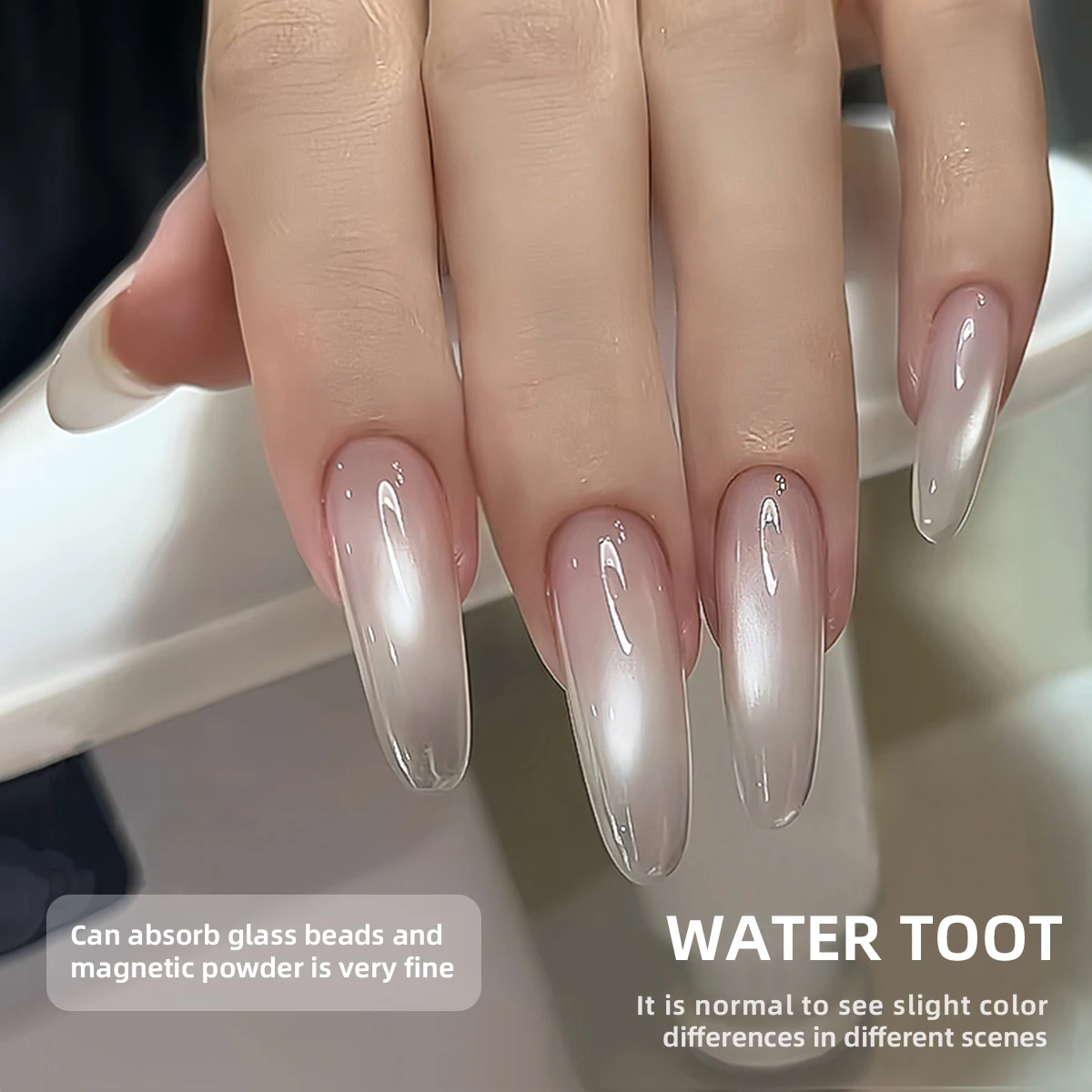 XEIJAYI 3 Stück 15ml Weißer, schlichter Katzenaugen-Magnetgel-Nagellack - Ultra glänzend, schnelltrocknend, ablösbarer UV/LED-Lack für Stu – Detail 5
