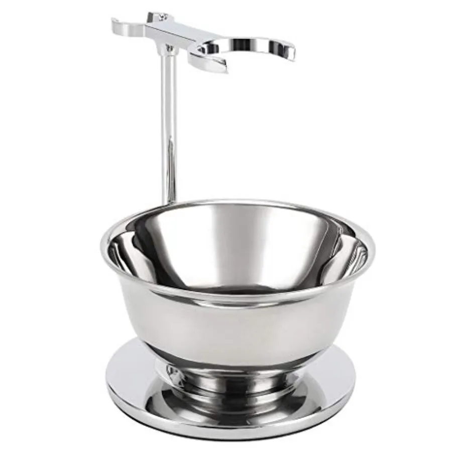 

Deluxe Shaving Razor and Brush Stand with Double Layer Stainless Steel Soap Bowl Set, Compatible with Cartridge Razor, Gillette