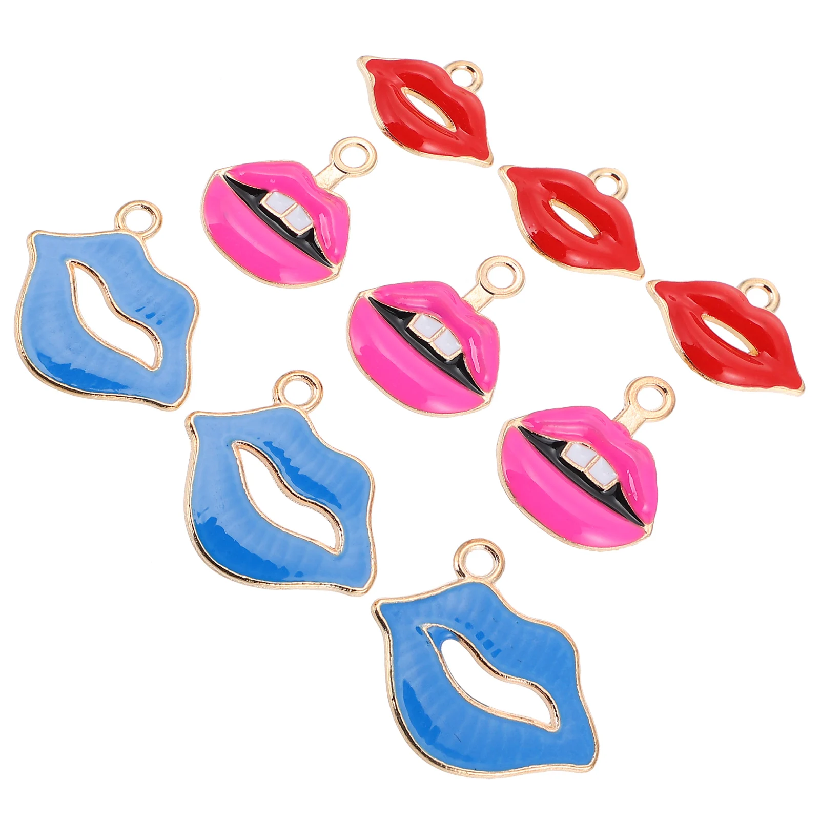 

30 Pcs Lip Charm Pendant Necklace Bracelet Jewelry Making Metal Alloy Charms Accessories Elegant Exquisite Safe Skin Friendly
