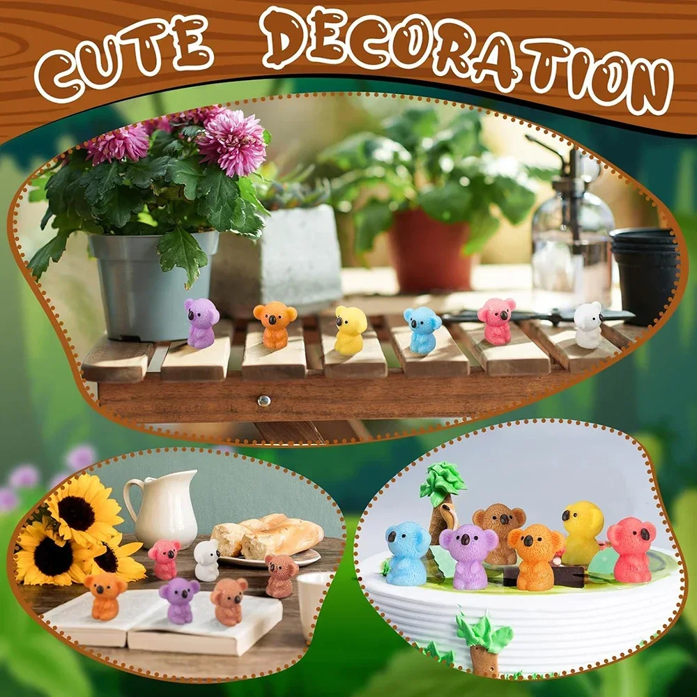 35Pcs Resin Koala Miniatures Mini Animals Figures Cute Koala Figurine Fairy Koala Decor Ornament for Garden Landscape