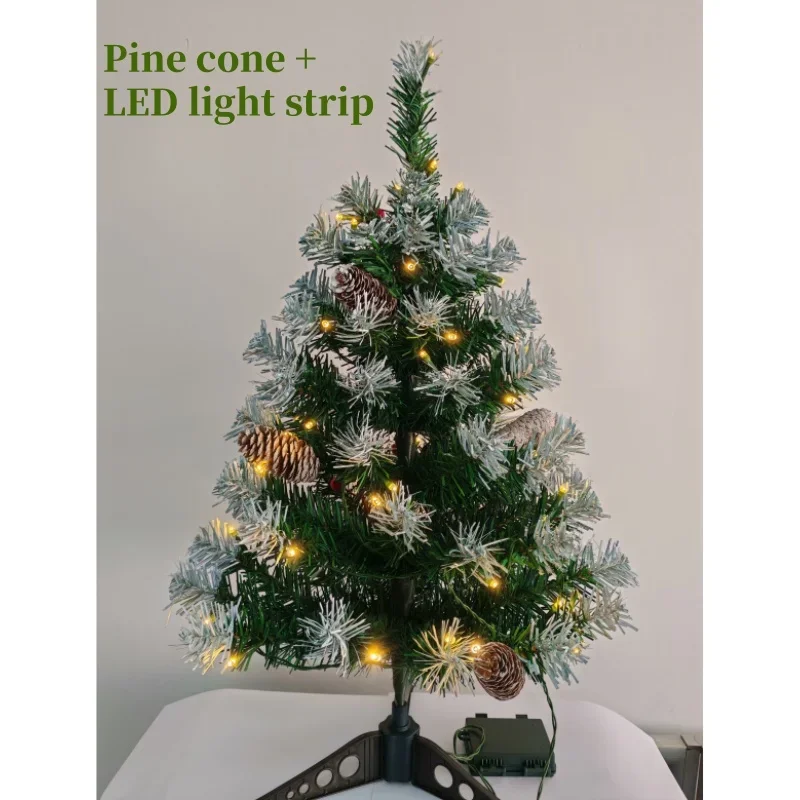 

PVC Christmas Tree Pine Cones with LED Light Strips Christmas Tree Christmas Atmosphere Home Desktop Decoration 45cm/60cm