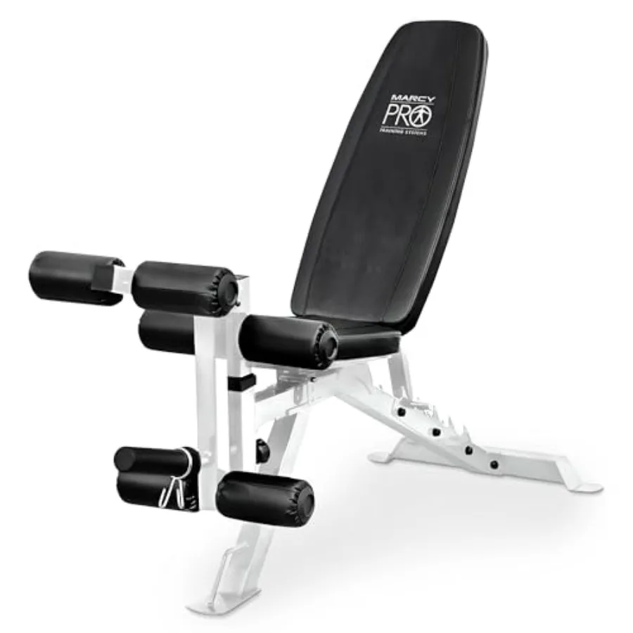Foldable Full-Body Workout Bench for Home Gym: Steel Frame Black 6-Position Adjustable Backrest Leg Extension Compact Incline/D