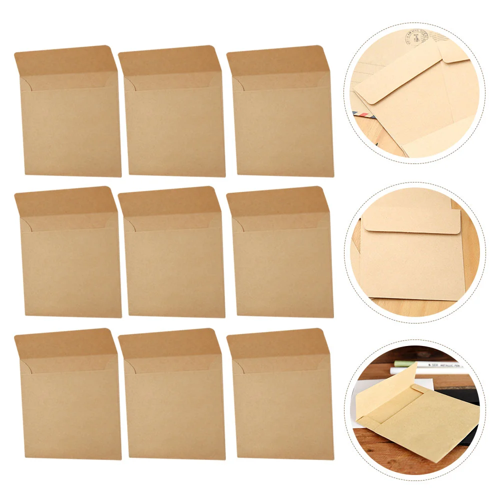 100 Pcs Blank Cards Kraft Envelope Note Packets Coin Envelopes Tiny Small Khaki