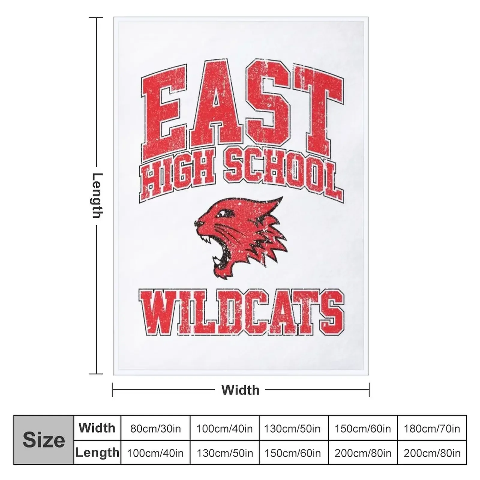 East High School Wildcats (Variant) Throw Blanket Plush Heavy Blankets