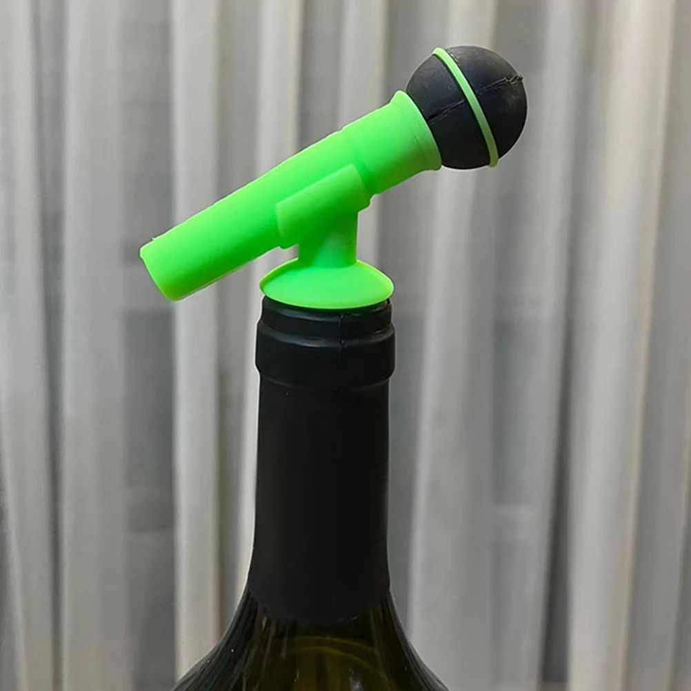 

Microphone Shaped Bottle Stoppers Silicone Sealing Plugs for Beer Vinegar Fun R om Color Decorative Kitchen Bar