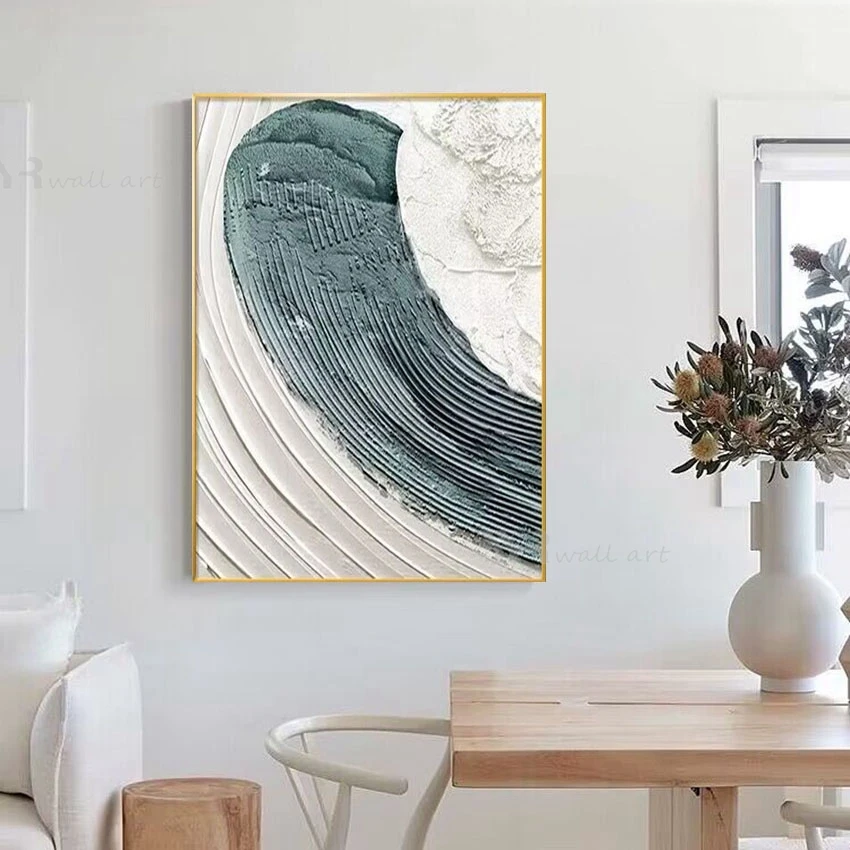 Nordic Modern Abstract Desert Oasis Beach Pure Handmade Oil Painting Home Decoration For Bedroom Dining Room Living Room  Mural