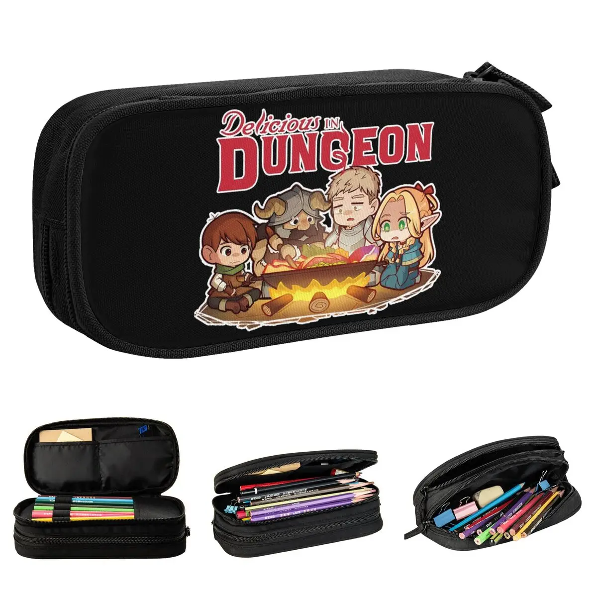 

Delicious In Dungeon First Supper Pencil Cases Fashion Pen Box Bag Student Big Capacity School Supplies Zipper Pencilcases