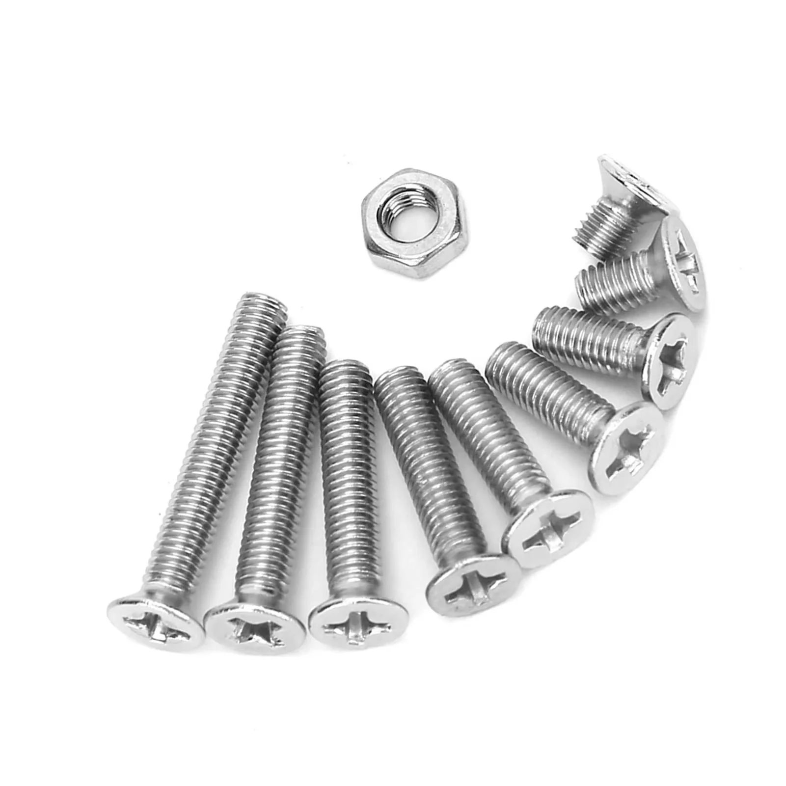 M3 Cross Recessed Countersunk Flat Head Screws Set 304 Stainless Steel Hex Socket Nut Assortment Kit Countersunk Screws 340pcs