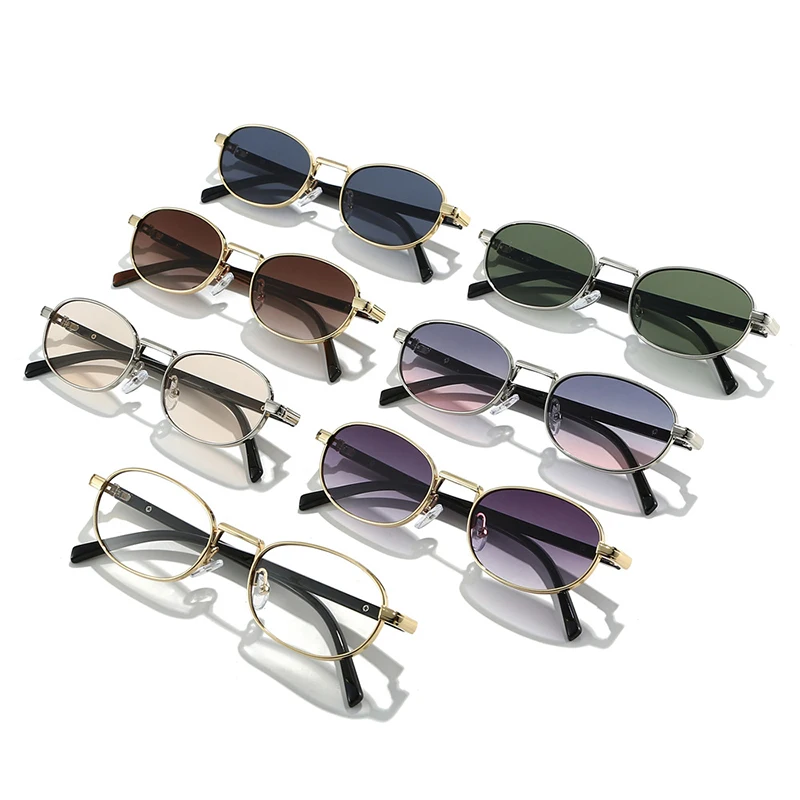 SHAUNA Ins أزياء شعبية البيضاوي الرجال النظارات الشمسية تتجه التدرج النساء فاسق ظلال UV400