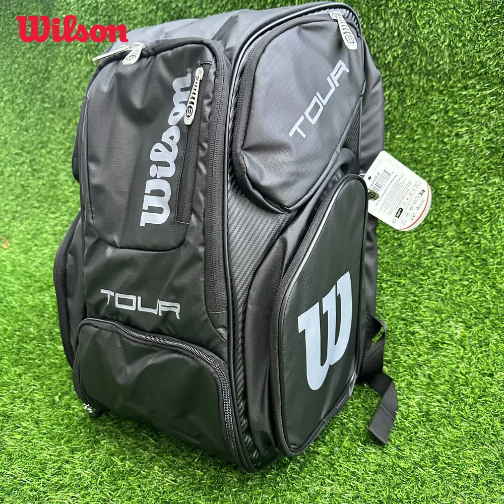 Wilson Tennis Bag High-Capacity Holds 2 Tennis Rackets Tennis Backpack Daily Portable Court Racket Bag Men Women Sports Backpack