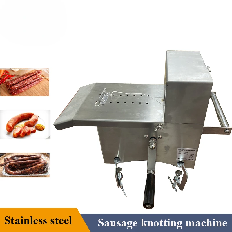 Manual Sausage Binding Machine 304 Stainless Steel Sausage Knotter with 2 Knotting Thread Table Top Sausage Processing