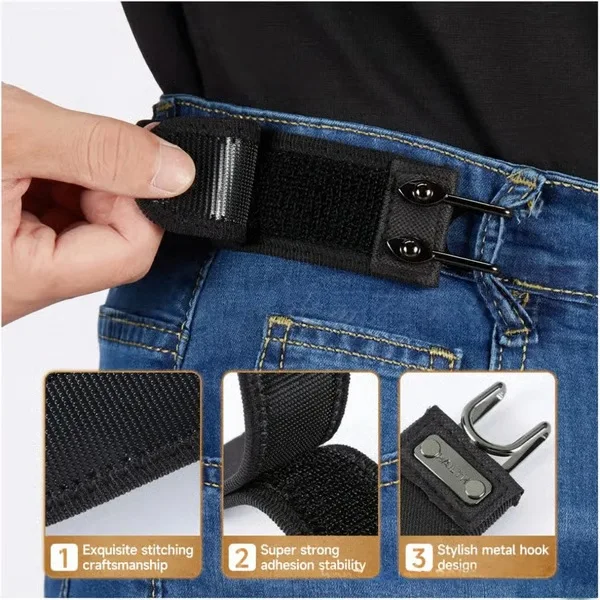 Tactical metal hook elastic belt image 3