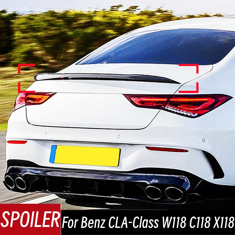 

For 2013-2020 Mercedes Benz CLA-Class W118 C118 X118 180 200 220 250 35 45 AMG Rear Trunk Lid Lip Spoiler Wings Car Accessories