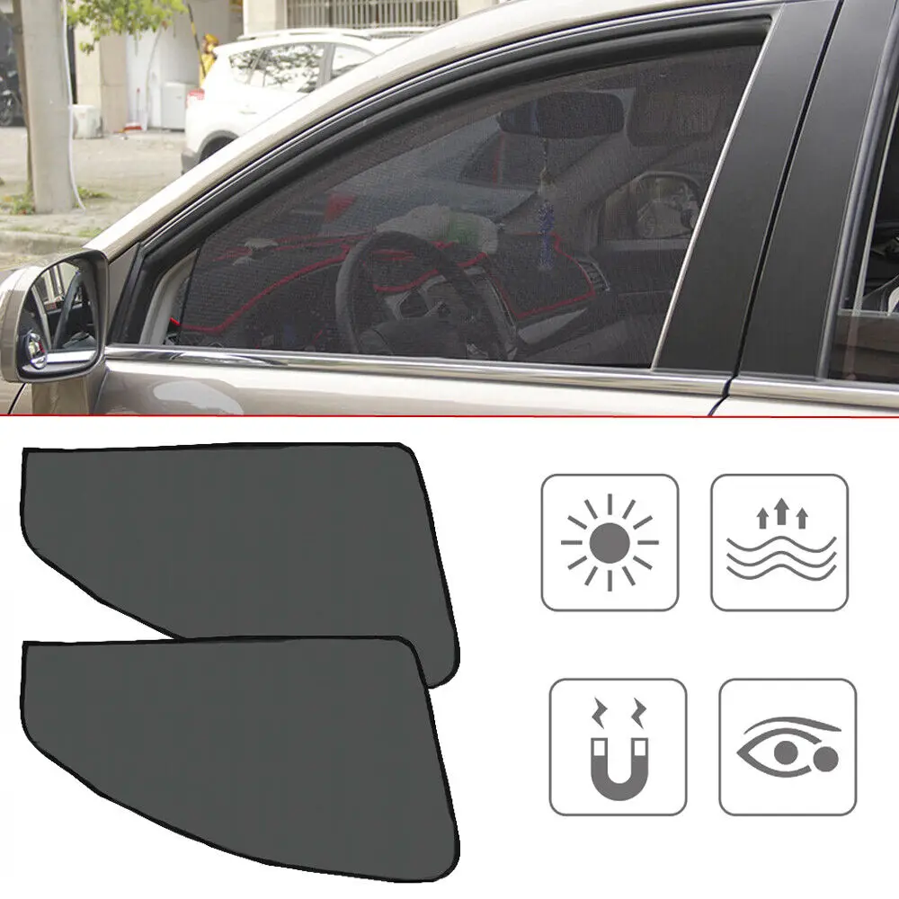 Universal 4pcs Black Magnetic Car Accessories Front+Rear Window Sun Shade Visor Cover Side Windows Visor Sunshades bodykits