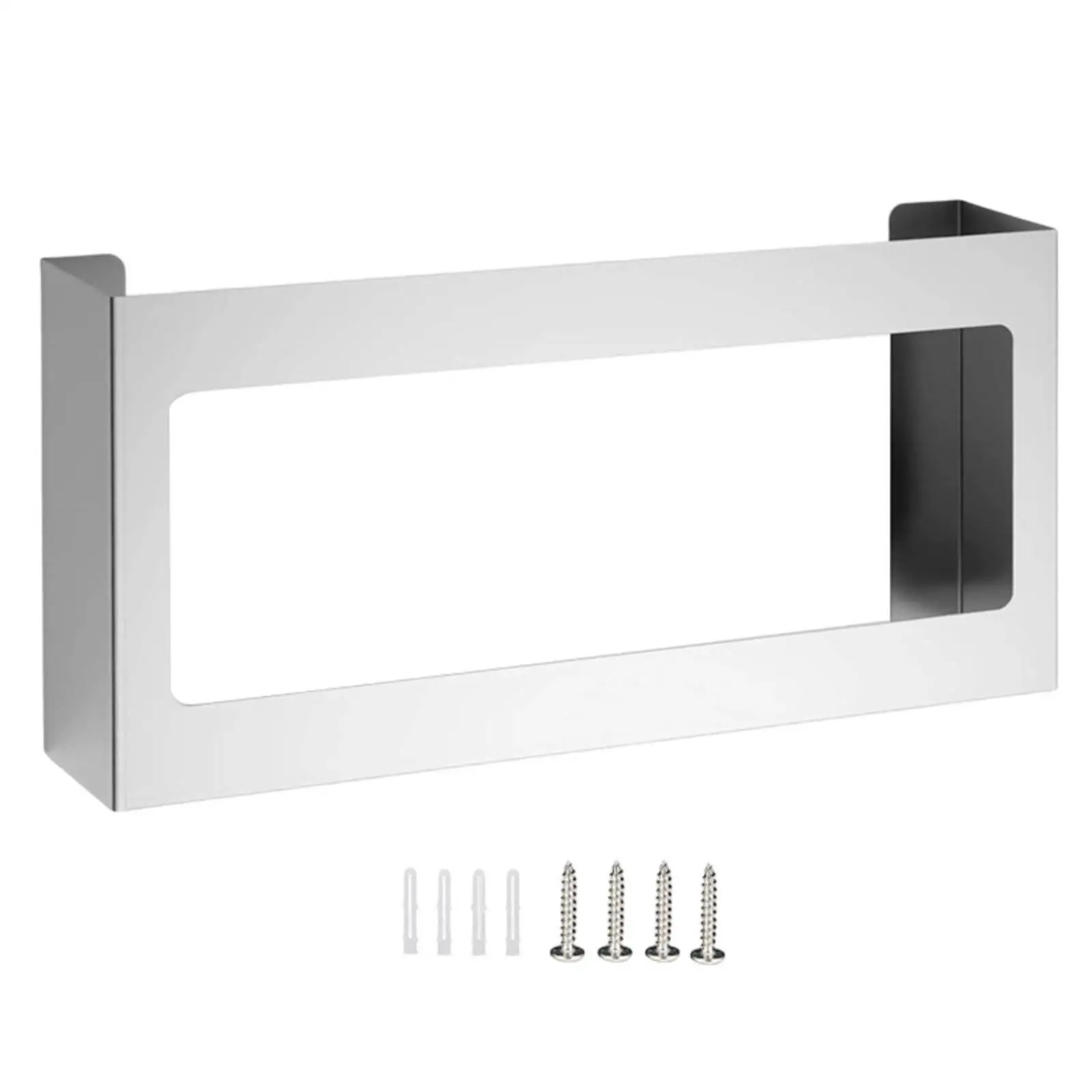 Heavy Duty Stainless Steel Wall Holder for Gloves Boxes 4 Compartment Dispenser Rack for Clinic Workshop Cleaning Cloth