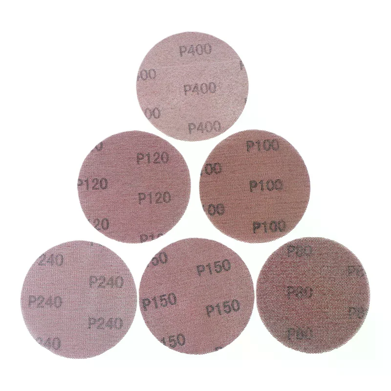 10Pcs 5 zoll Haken & Schleife Schleif Staub Freies Grid Schleif Papier 125mm Mesh Schleif Scheiben Anti-Blocking schleifen Schleifpapier Für Auto