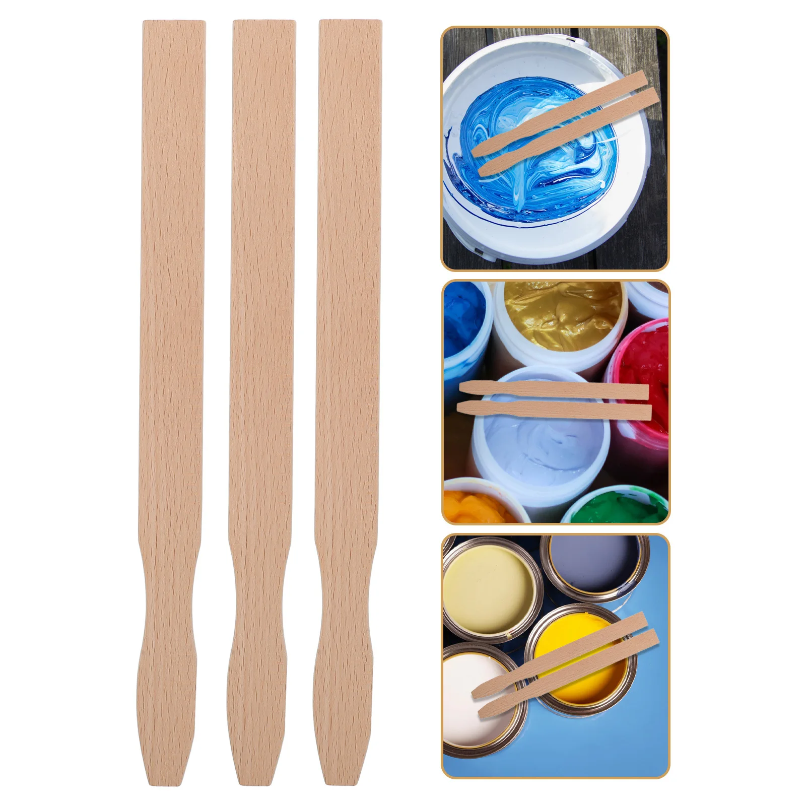 

6Pcs Wooden Paint Stirrer Sticks Smooth Surface Paint Mixing Tools for Resin Epoxy Crafts DIY and Professional Use